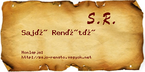 Sajó Renátó névjegykártya